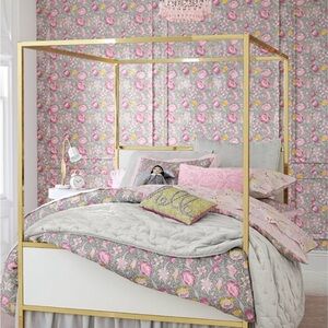 Pottery Barn Teen and Liberty of London Floral Pink and Gray Bedding Set